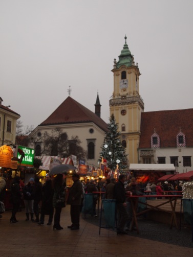 Christmas Market before Štúr Cafe