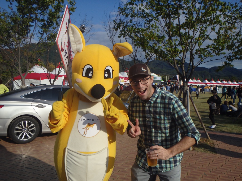 Zach and the Yellow Tail kangaroo!