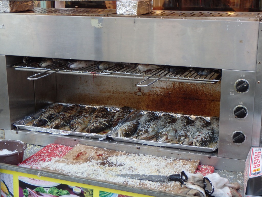 fish being grilled 